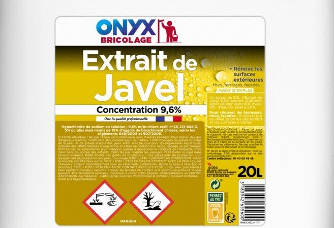 Extrait de javel Onyx utilisation : Guide Pratique et Efficace