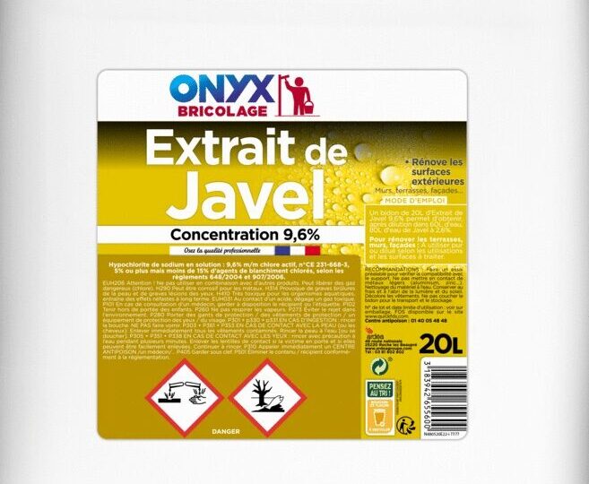 Extrait de javel Onyx utilisation : Guide Pratique et Efficace